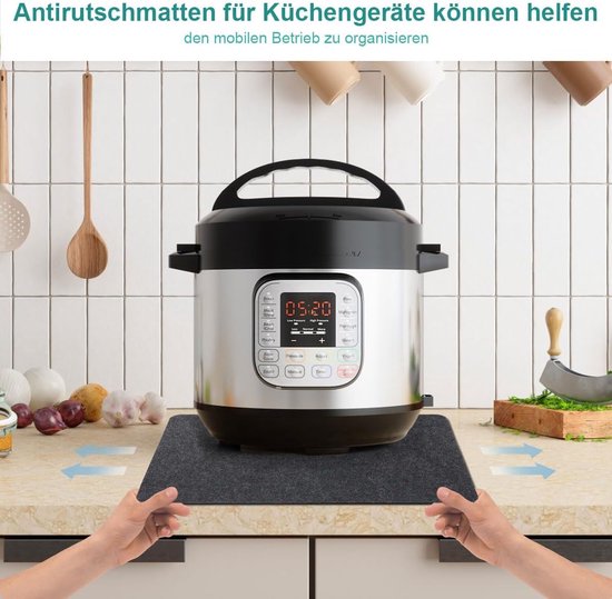 Candala stuks vuurvaste onderlegger, hittebeschermingsmat, hittebeschermingsmat, brandwerende deken voor koffiezetapparaten, magnetrons, broodrooster, luchtfriteuse (30 x 45 cm, zwart) van Candala