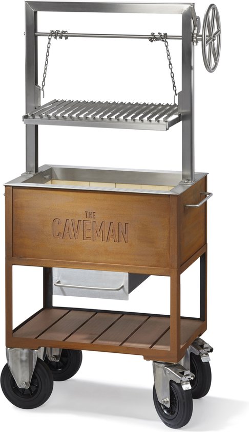 Caveman Grill 'Home' - Argentijnse Grill - Santa Maria Grill - Barbecue - Houtvuur & Houtskool - Verstelbaar Rooster - Vrijstaand - Dutch Design van Caveman Grill