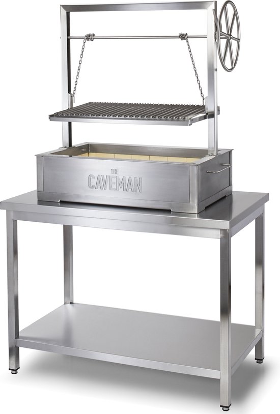 Caveman Grill 'Pro XL' - Inbouw - Argentijnse Grill - Santa Maria Grill - Buitenkeuken - Barbecue - Houtvuur & Houtskool - van Caveman Grill