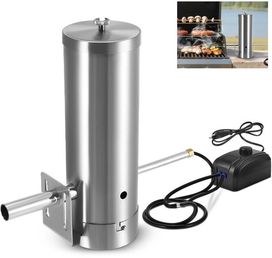Cellista Rookgenerator BBQ Koud Roken - RVS Smoker Accessoire - Elektrische Luchtpomp - BBQ Rookmachine - Cold Smoke Generator - 1.5L Capaciteit van Merkloos