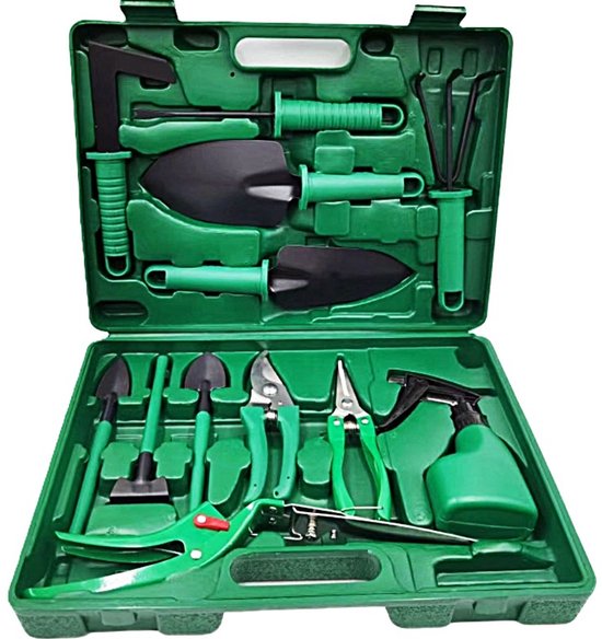 Ceruzo Tuingereedschapset 10-delig – Met Koffer - Tuin-Balkon-Camping van Ceruzo