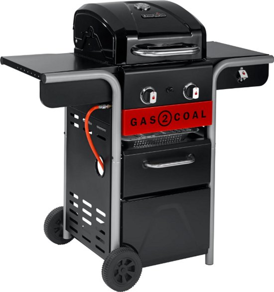 Char-Broil Gas2Coal 2.0 210 Hybrid BBQ – Gasbarbecue & Houtskoolbarbecue – 2 Branders – TRU-Infrared – Zwart