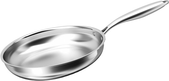 Cheffinger, Koekenpan 20 cm Geschikt voor Alle Warmtebronnen Inductie van Roestvrij Staal, Zilver