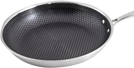 Cheffinger, Koekenpan 24 cm met honingraatcoating en lange handgreep, Zilver van Merkloos