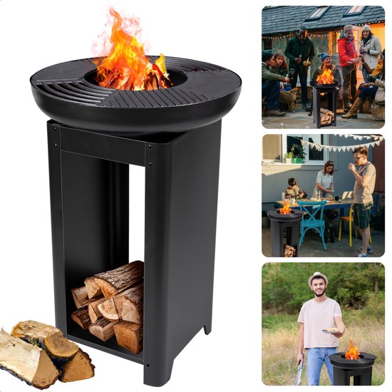 Cheqo® BBQ Vuurkorf - Teppanyaki Grillplaat - Buiten Koken - Stijlvol Design - Barbecue - Vuurkorf - Inclusief EBOOK van Cheqo