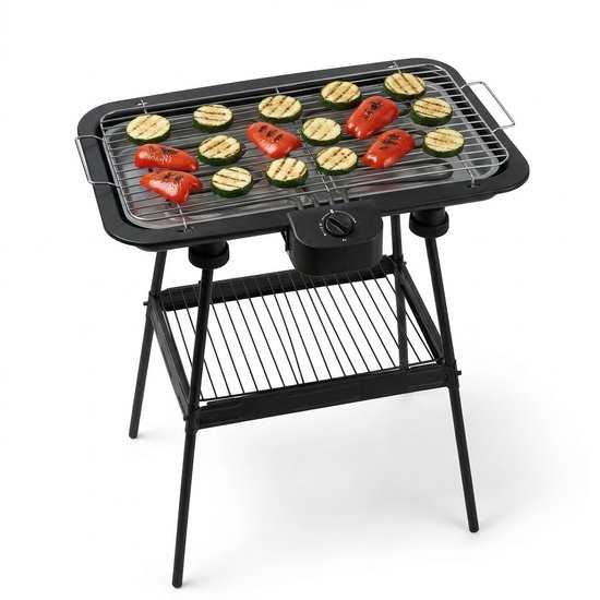 Cheqo® Elektrische Barbecue - Elektrische BBQ - Elektrische Grill - Elektrische Tafelgrill - Elektrische Tafelbarbecue - Elektrische Staande Barbecue - Elektrische BBQ met Standaard - Elektrische Grill met Standaard