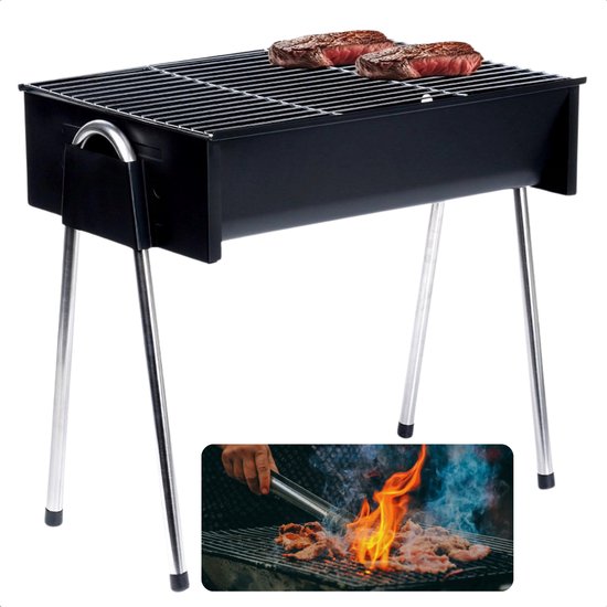 Cheqo® Houtskool Barbecue - BBQ - Compact Model - Ideaal voor Balkon en Camping - Draagbaar en Efficiënt van Cheqo