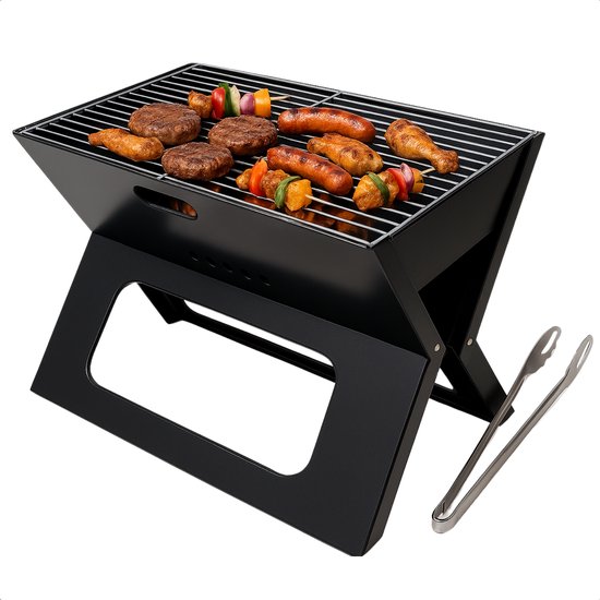 Cheqo® Opvouwbare Barbecue - Draagbare Houtskool BBQ - Portable BBQ - Draagbaar en Inklapbaar - Voor Camping en Strand - Camping BBQ - Houtskool van Cheqo