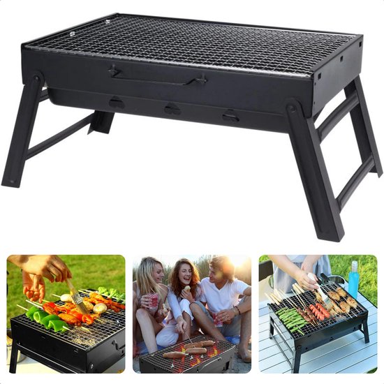 Cheqo® Opvouwbare Reisbarbecue - BBQ - Draagbare Barbecue voor Balkon en Park - 43x29 cm van Cheqo