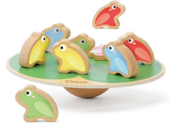 CLASSIC WORLD Houten puzzelblokken Balansspel Kikker Lelie 11 el. van Classic World