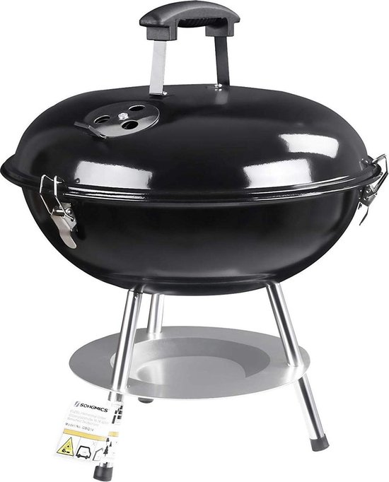 Compacte Draagbare Houtskool BBQ - Houtskoolbarbecue BBQ-Grill Kogel Barbecue - Balkon/Camping/Festival/Picknick Kolen BBQ - Zwart van Merkloos