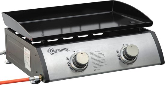 Compacte Gasbarbecue voor Tafel met 2 Branders - Ideaal voor Camping en Tuin van Merkloos