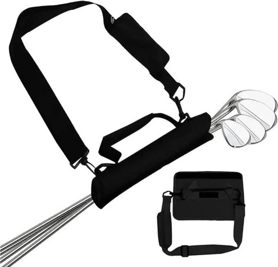 Compacte Golftas - Voor 3 clubs - Zwart - Hoogwaardige kwaliteit - Schouderband - Driving Range - Lichtgewicht - Gemakkelijk mee te nemen - Draagtas - van LIMBERG GOLF BRANDS