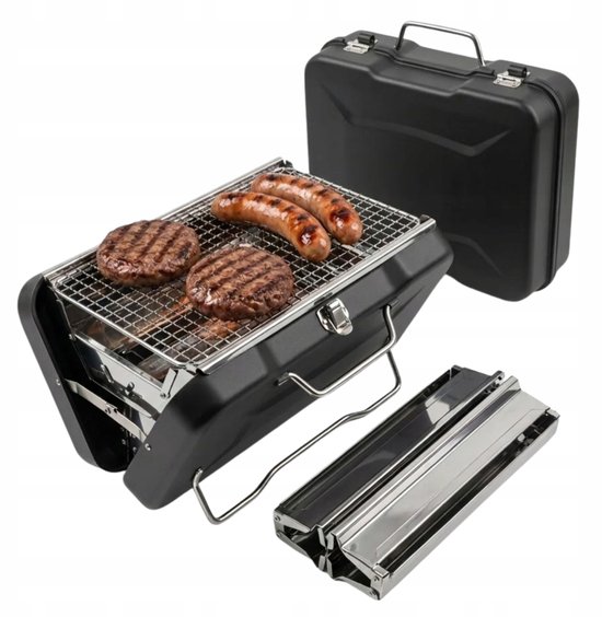 Compacte Koolgrill Koffer - Draagbare BBQ voor Kamperen & Picknicks