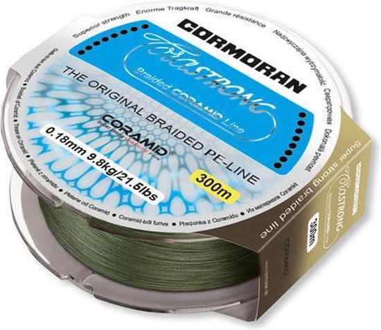 Cormoran Corastrong green 0.23mm 13,5kg 300m | Gevlochten lijn van Cormoran