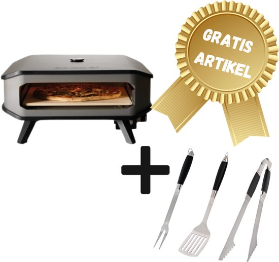 Cozze 17 inch gas pizza oven - Ø 42 cm - met thermometer en pizzasteen -verloop niet meegeleverd van Merkloos