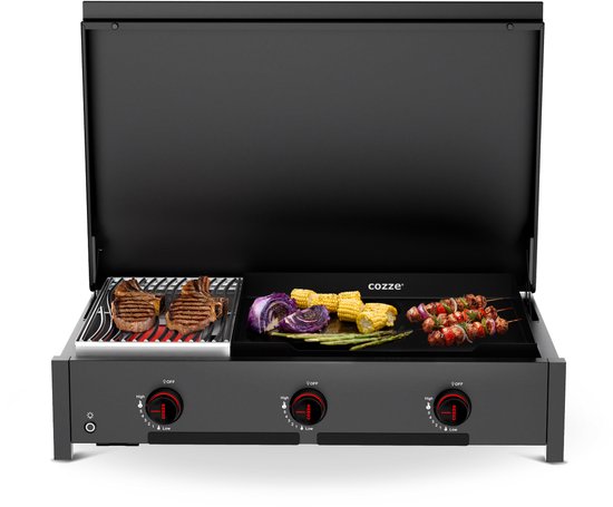 Cozze® Combo 900 Gasgrill – Infrarood Brander & Plancha – Buitenkeuken Module – 7,5 kW – Groot Plancha Oppervlak – Voor Grillen, Bakken & Sauteren van Cozze