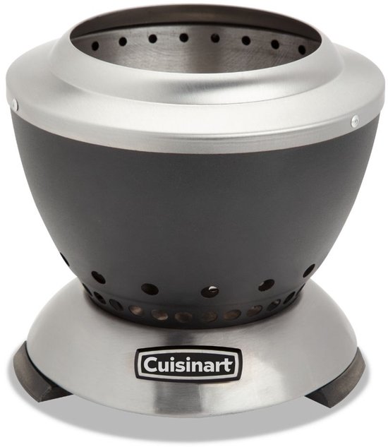 Cuisinart 19 cm tafelmodel Cleanburn rookvrije vuurkorf voor tuin, camping en strand | Ultradraagbaar met draagtas | Minimale rookontwikkeling, geschikt voor twee brandstoffen (houtblokken en pellets) | Koolstofstaal en roestvrij staal | Lichtgewicht