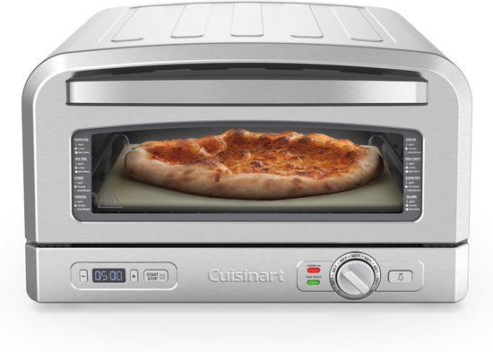 Cuisinart - Pizza Oven - Houtgestookte smaak in 5 minuten - Voor binnen - Complete pizza set - Inclusief pizzaschep, pizzasnijder, steen en diepe schaal - RVS van Merkloos