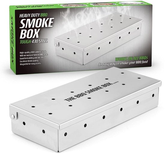 Dailygoods- Rookbox Heavy Duty RVS - Smokerbox - BBQ Accessoire - Universele Roker - 950 ml Capaciteit - 28 Rookgaten