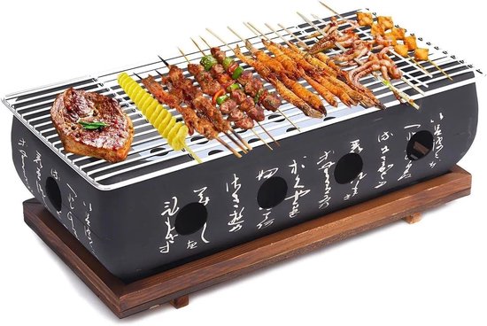 Dailygoody - Barbecue Stove - Japanse stijl BBQ-grill - Draagbaar en compact - Houtskool grill - Geschikt voor binnen en buiten - 36 x 18 x 13 cm
