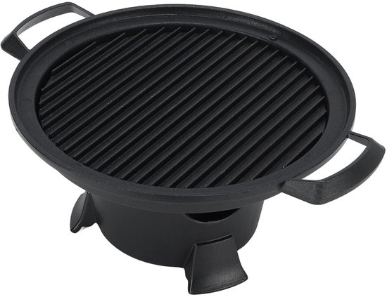 Dailygoody - Gietijzeren Hibachi-grill - Draagbare grill - Eenvoudig te monteren - 13 x 21 x 10,5 cm - Houtskoolgrill - Ideaal voor picknicks en kamperen