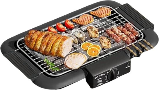 Damenzo - Grill - Elektrische bbq - Bbq - Electrische barbecue tafelmodel - Elektrische grill - 1800W - 48 × 32 × 9 cm - Zwart