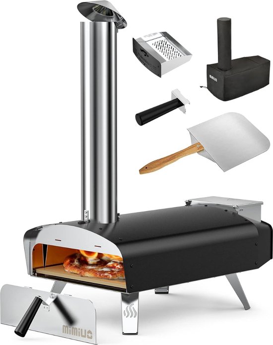 DD Pizza Oven Buiten - Pellet Pizza oven - Houtgestookte - 68x36x77cm - Zwart van Merkloos