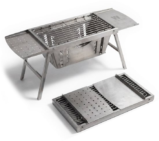De Weele camping BBQ houtskool - kleine opvouwbare en draagbare mini barbecue - tafel BBQ / tafelbarbecue - tafelmodel van Merkloos