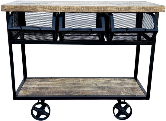 Deco4yourhome®- Trolley - BBQ Tafel - Barbecue Tafel - Keuken Trolley - 3 Lades - 110cm