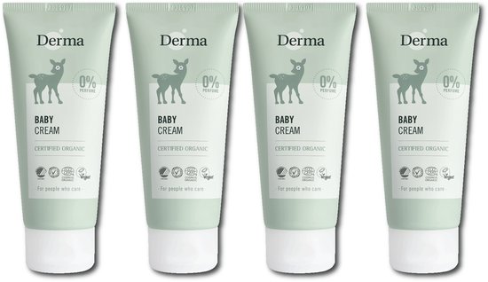 Derma Eco Baby pakket - 4 x Crème 100 ml - 0% Parfum- Hypoallergeen - Eco-Friendly - Vegan van Derma
