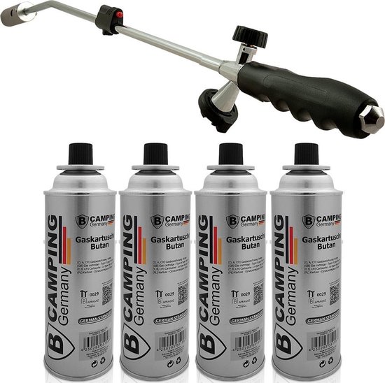 Deuba onkruidbrander incl.4 butaangaspatronen, bajonetaansluiting piëzo ontsteking van Deuba