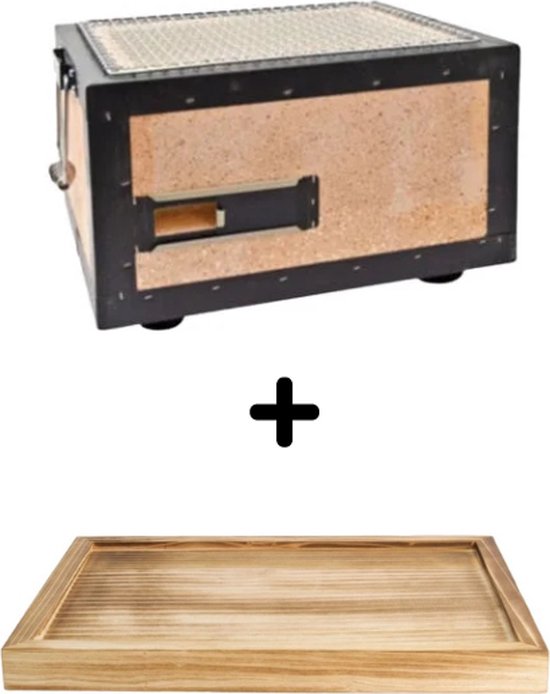 Diatomite Konro Grill Small + Plateau - Shichirin Grill - Yakitori Grill - Japanse BBQ - Hibachi BBQ van Musha