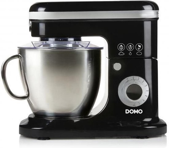 DOMO DO1023KR Keukenrobot – Keukenmachine – 6L RVS Mengkom – 1200W - Zwart van Domo