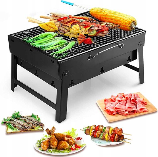 Draagbare BBQ - Houtskool Barbecue - Opvouwbaar - Barbecue - 35 x 27 cm - Camping Barbecue - Kamperen - Reis BBQ - Festival Barbecue - Grill van Merkloos