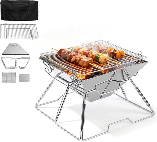 Draagbare Camping Barbecue – Opvouwbare Houtskool BBQ voor Tuin, Balkon en Picknick van Merkloos