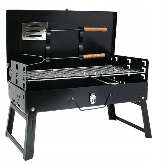 Draagbare Grill in Koffer 42x22cm + Grillaccessoires
