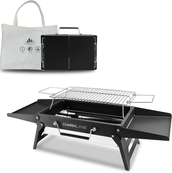 Draagbare Houtskoolbarbecue Met Werktafels BBQ Grill Outdoor Lichtgewicht Frame Ideaal Voor Picknick van Merkloos