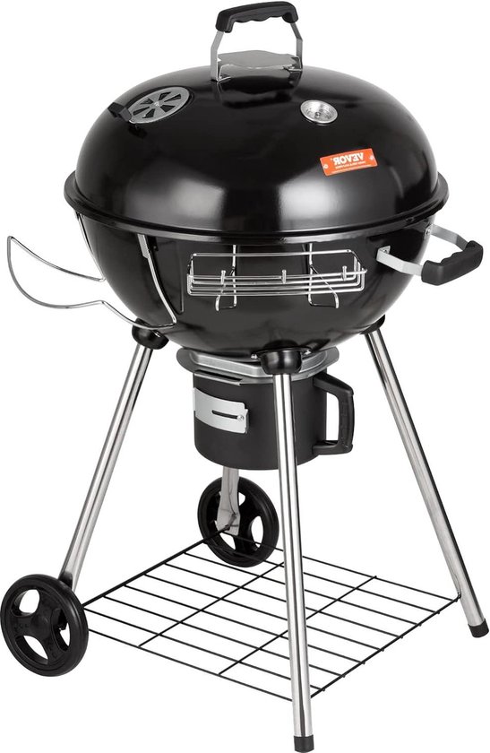 Draagbare houtskoolgrill kogelgrill 56 cm - picknickgrill 63 x 82 x 88 cm - zwart barbecue kogelgrill met deksel
