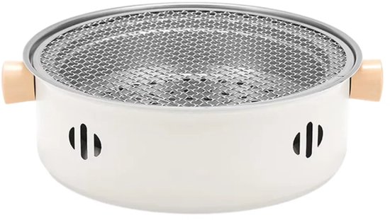 Draagbare houtskoolgrill van 32 cm, rookvrije tafelgrill met ventilator.