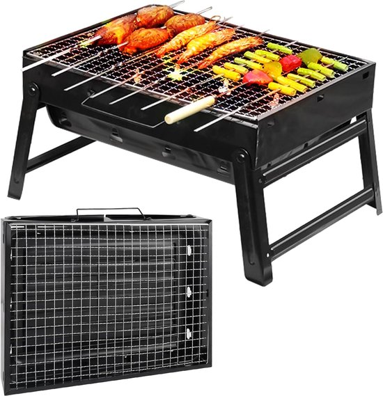 Draagbare Houtskoolgrill voor Buiten - Inklapbare Camping- en Picknickgrill van Merkloos