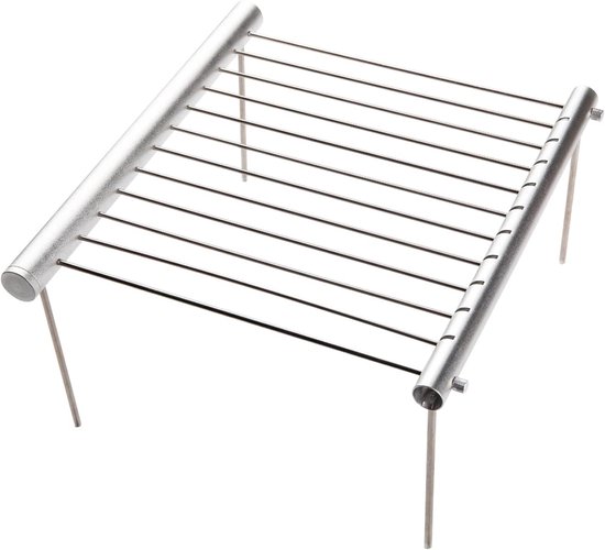 Draagbare Houtskoolgrill voor Camping en Picknick - Verchroomd Roestvrij Staal, Eenvoudige Montage, Ideaal voor Outdoor BBQ van Merkloos