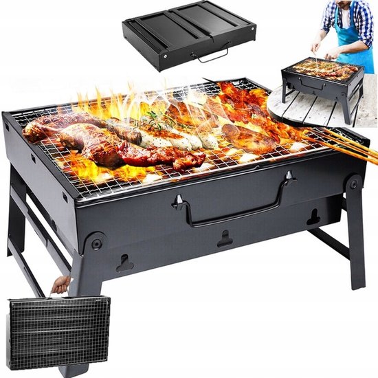 Draagbare Koolgrill in Kofferformaat - Ideaal voor Camping van Merkloos