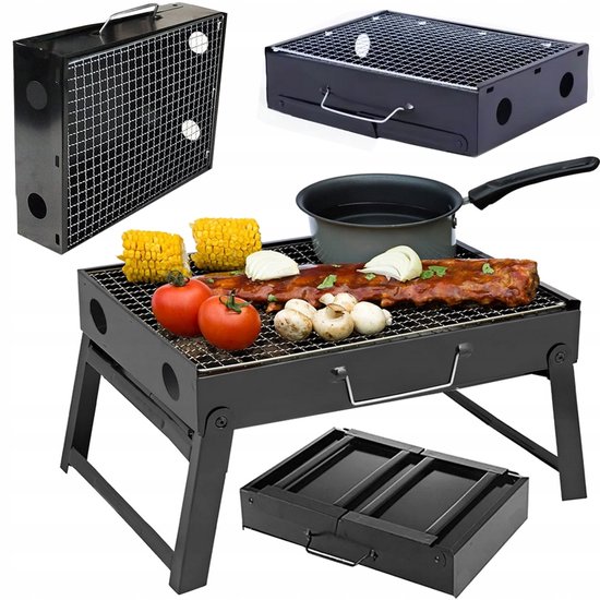 Draagbare Opvouwbare Camping BBQ - Houtskoolgrill - barbecues - bbq gereedschap - Outdoor Tafelbarbecue - Inklapbare Picknick Grill - barbecue accessoires - barbecue houtskool - barbecue hoes van Merkloos