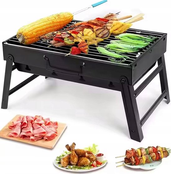 Draagbare Opvouwbare Koolgrill - Compacte BBQ Koffer van Merkloos