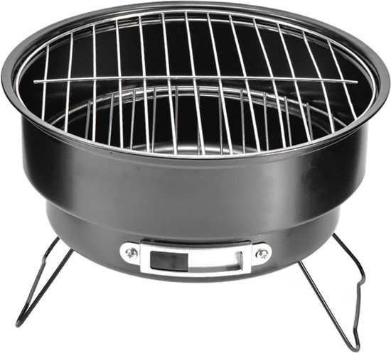 Draagbare Ronde Barbecue 25Cm - Houtskool Grill met Handvat voor Buiten en Picknick van Merkloos