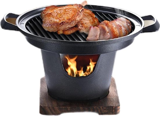 Draagbare tafelgrill - Rookloze BBQ Grill - Mini tafelblad houtskoolgrill voor één persoon - Indoor barbecue buiten picknick - Draagbare houtskoolgrill van Merkloos