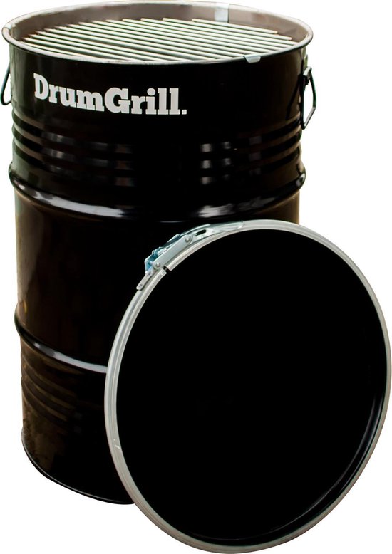 Drumgrill Small industriële houtskool barbecue|BBQ| Vuurkorf en Statafel in één|60 Liter metalen olievat van Drumgrill