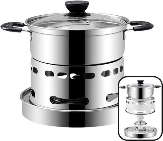 Duurzame RVS Spiritusbrander Set voor Binnen en Buiten, Ideaal voor Kamperen en Outdoor Koken