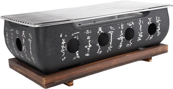 E-Ambar - Draagbare Hibachi-grill in Japanse stijl voor Yakitori BBQ - Aluminiumlegering - Rechthoekig - Snelle Verwarming